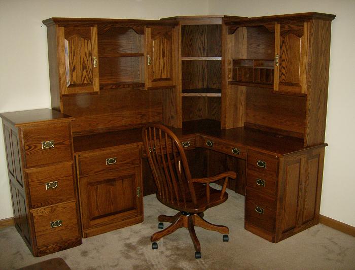 Jake S Amish Furniture Corner Desk With File Cabinet